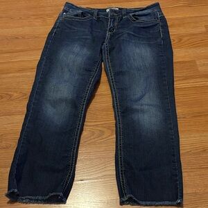 YMI Women's Boot Cut Jeans - Dark Blue cropped